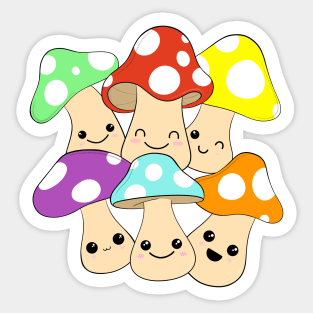 Cute Mushrooms Sticker